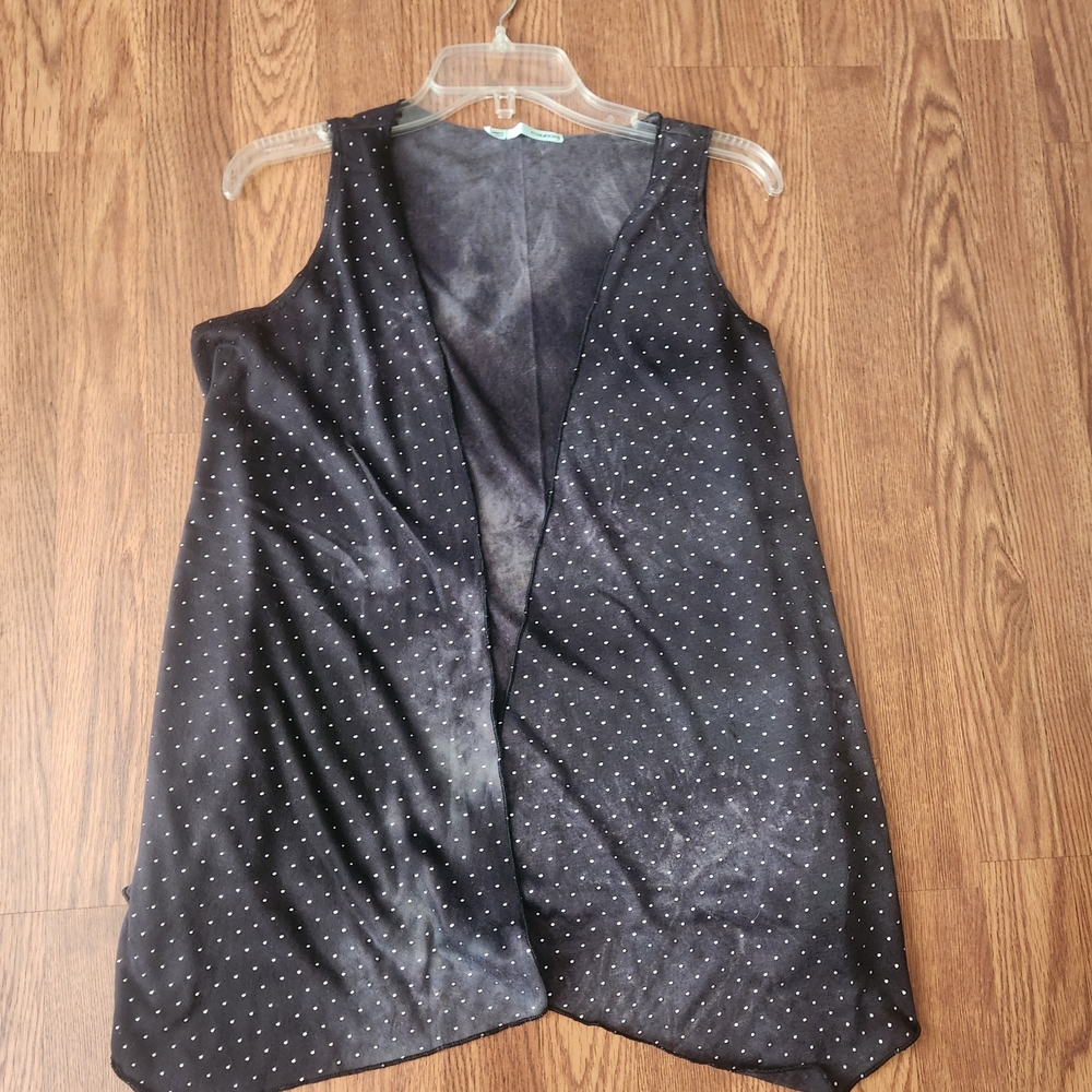 Maurices Black Sleeveless Vest with Silver Dots